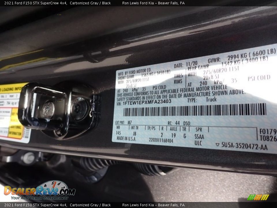 2021 Ford F150 STX SuperCrew 4x4 Carbonized Gray / Black Photo #13