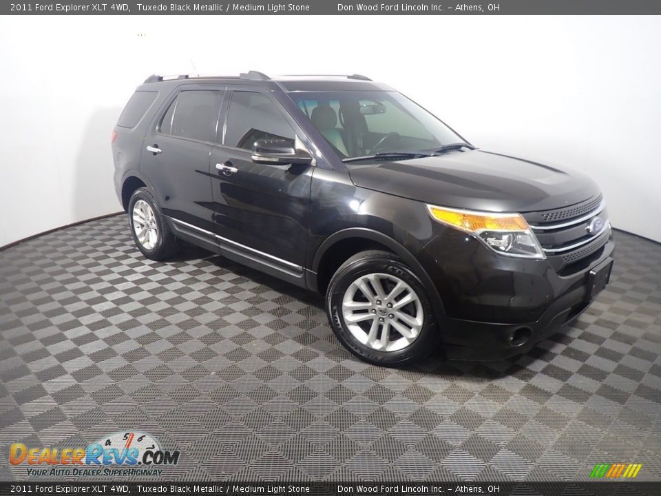 2011 Ford Explorer XLT 4WD Tuxedo Black Metallic / Medium Light Stone Photo #4