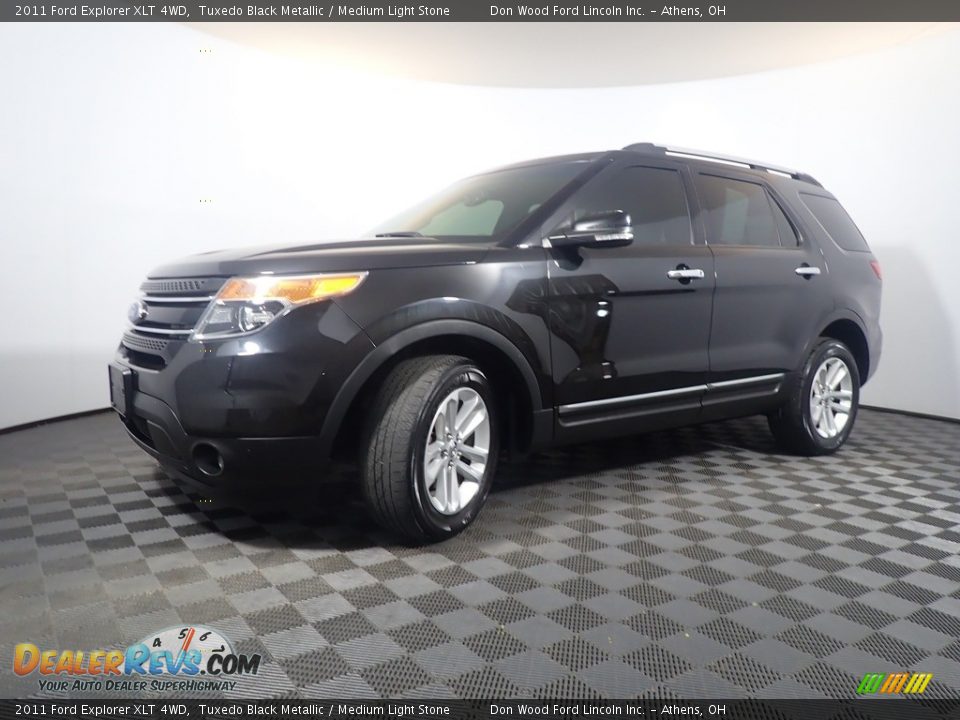 2011 Ford Explorer XLT 4WD Tuxedo Black Metallic / Medium Light Stone Photo #9