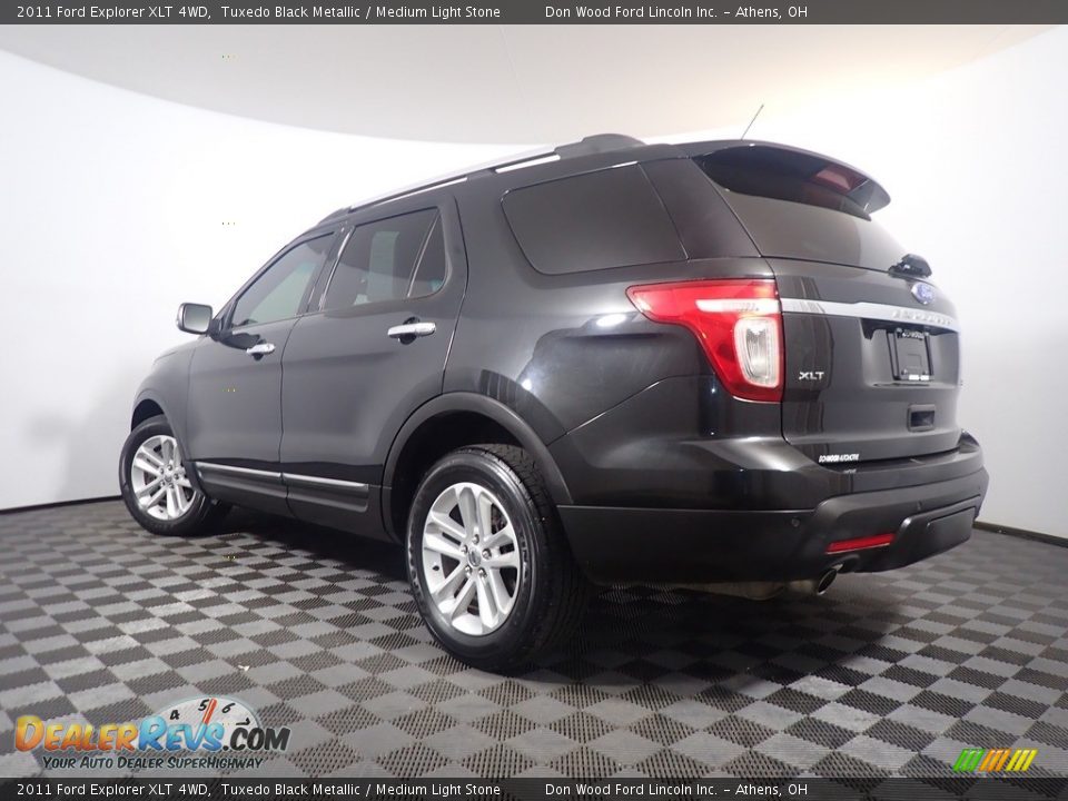 2011 Ford Explorer XLT 4WD Tuxedo Black Metallic / Medium Light Stone Photo #12