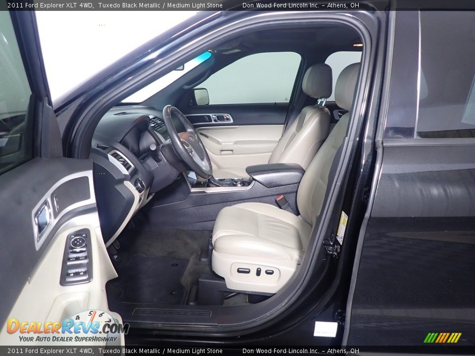 2011 Ford Explorer XLT 4WD Tuxedo Black Metallic / Medium Light Stone Photo #24