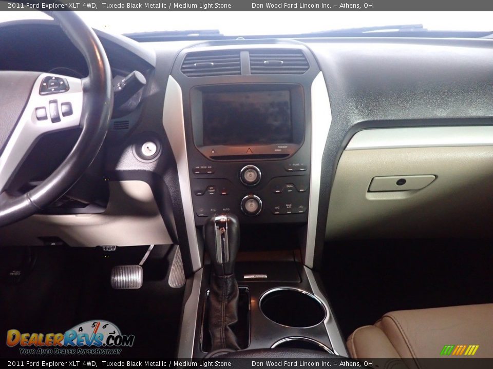 2011 Ford Explorer XLT 4WD Tuxedo Black Metallic / Medium Light Stone Photo #27
