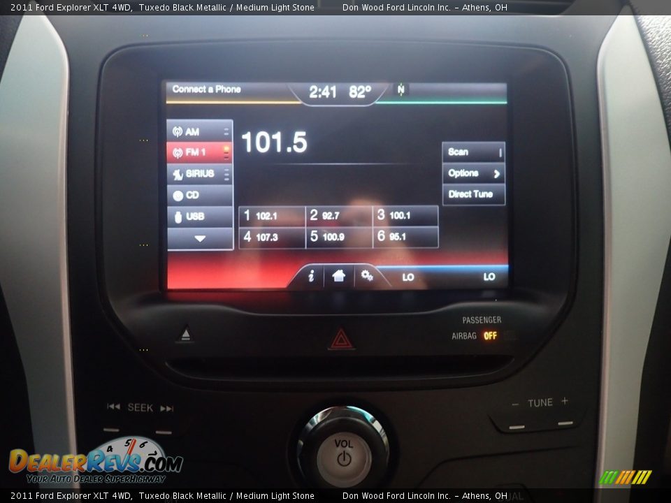 2011 Ford Explorer XLT 4WD Tuxedo Black Metallic / Medium Light Stone Photo #28
