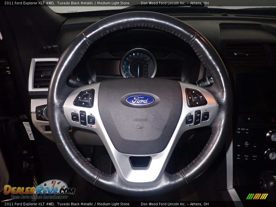 2011 Ford Explorer XLT 4WD Tuxedo Black Metallic / Medium Light Stone Photo #29