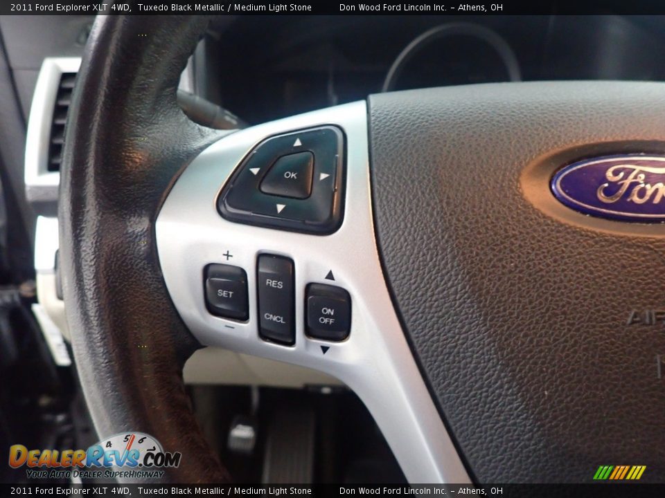 2011 Ford Explorer XLT 4WD Tuxedo Black Metallic / Medium Light Stone Photo #31