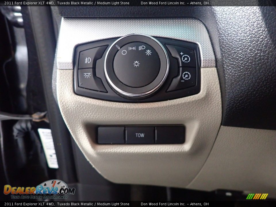 2011 Ford Explorer XLT 4WD Tuxedo Black Metallic / Medium Light Stone Photo #33