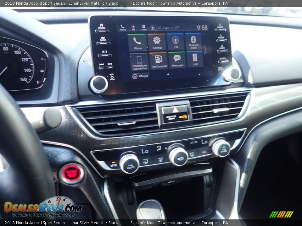 2018 Honda Accord Sport Sedan Lunar Silver Metallic / Black Photo #22