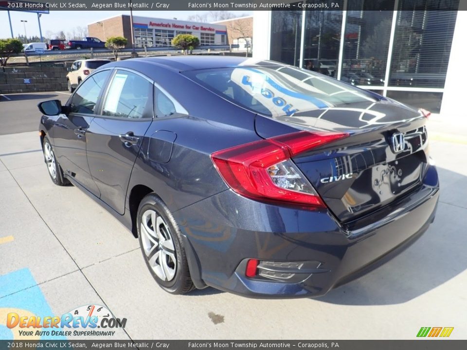 2018 Honda Civic LX Sedan Aegean Blue Metallic / Gray Photo #2