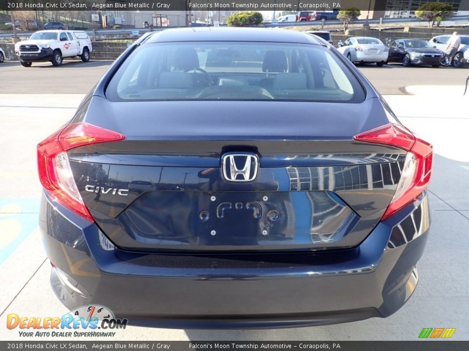 2018 Honda Civic LX Sedan Aegean Blue Metallic / Gray Photo #3
