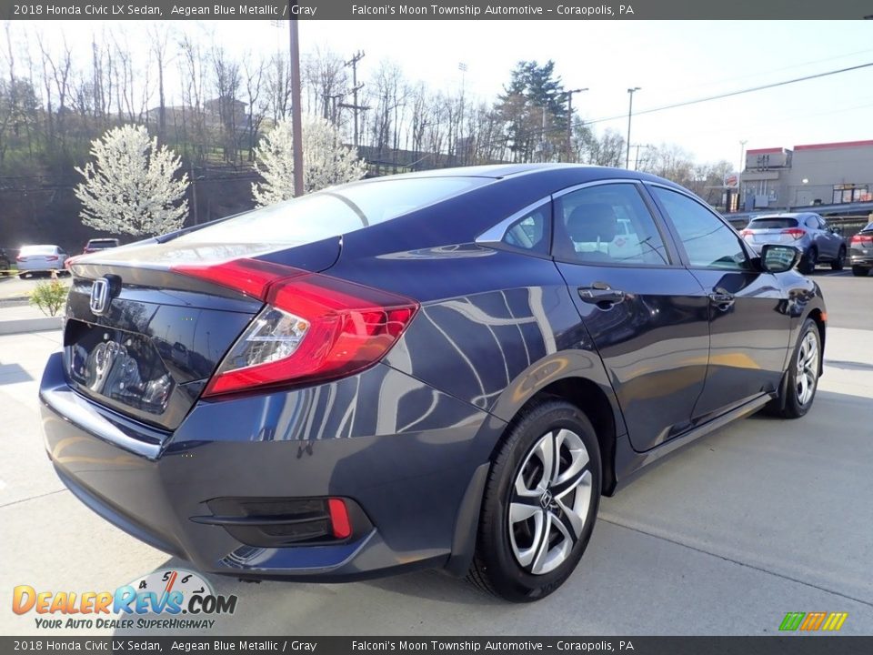 2018 Honda Civic LX Sedan Aegean Blue Metallic / Gray Photo #4