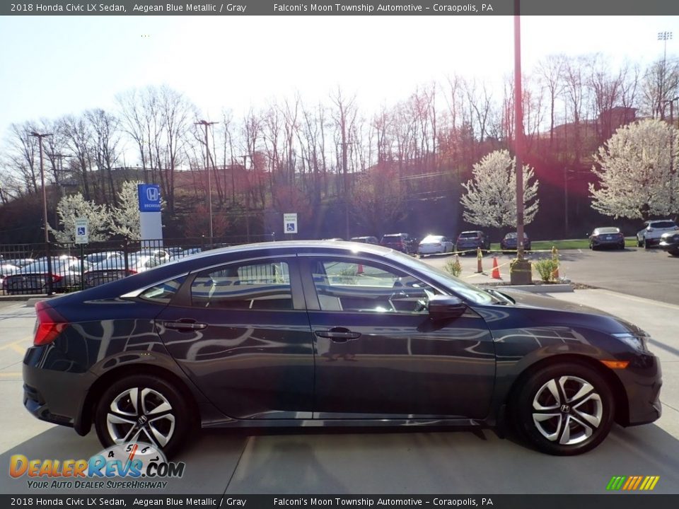 2018 Honda Civic LX Sedan Aegean Blue Metallic / Gray Photo #5