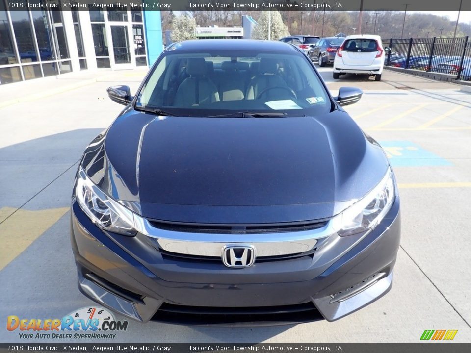 2018 Honda Civic LX Sedan Aegean Blue Metallic / Gray Photo #7