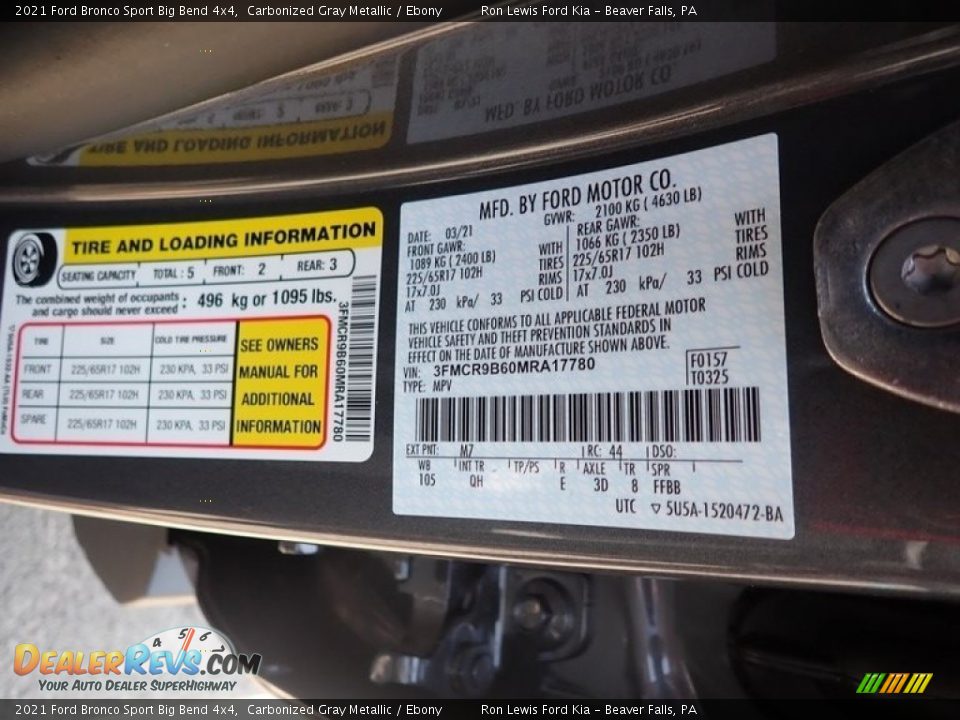 2021 Ford Bronco Sport Big Bend 4x4 Carbonized Gray Metallic / Ebony Photo #18