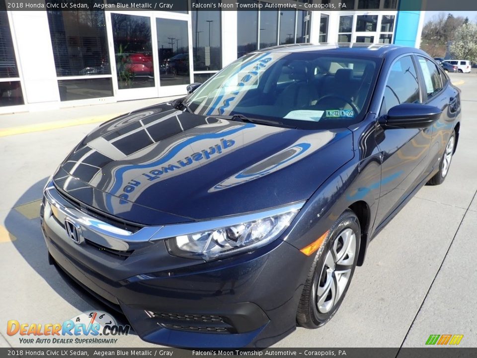 2018 Honda Civic LX Sedan Aegean Blue Metallic / Gray Photo #8
