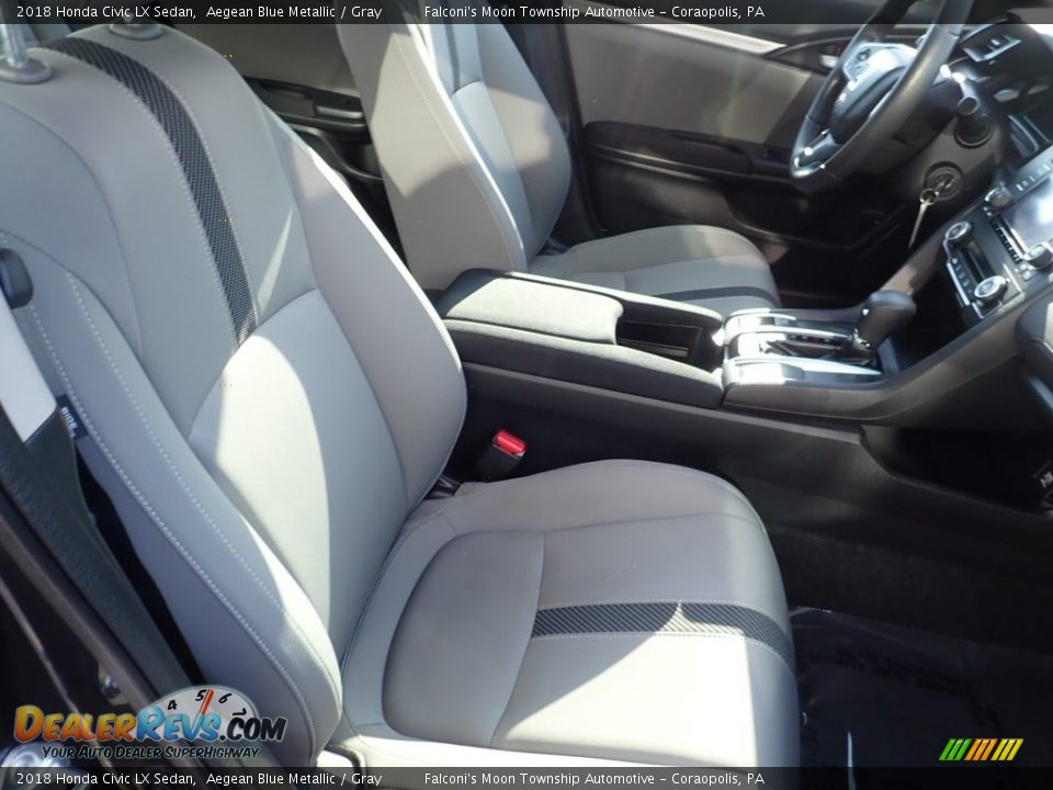 2018 Honda Civic LX Sedan Aegean Blue Metallic / Gray Photo #10