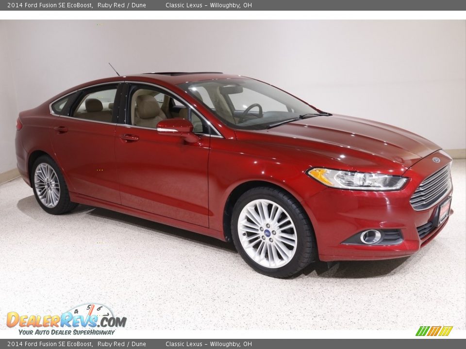 2014 Ford Fusion SE EcoBoost Ruby Red / Dune Photo #1