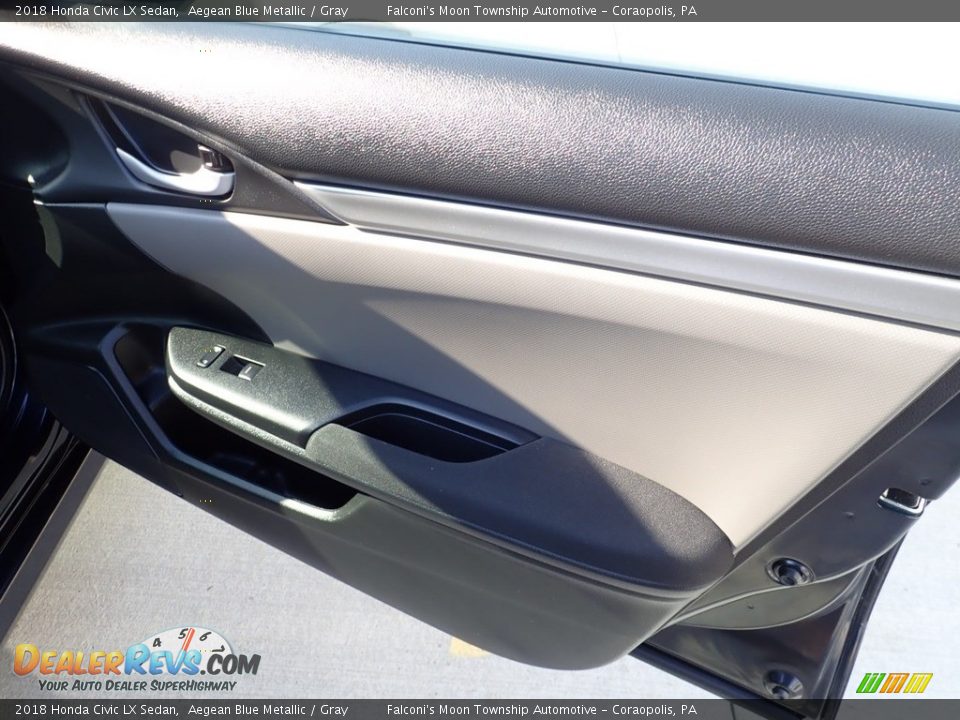 2018 Honda Civic LX Sedan Aegean Blue Metallic / Gray Photo #12