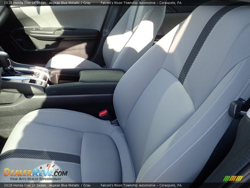 2018 Honda Civic LX Sedan Aegean Blue Metallic / Gray Photo #14
