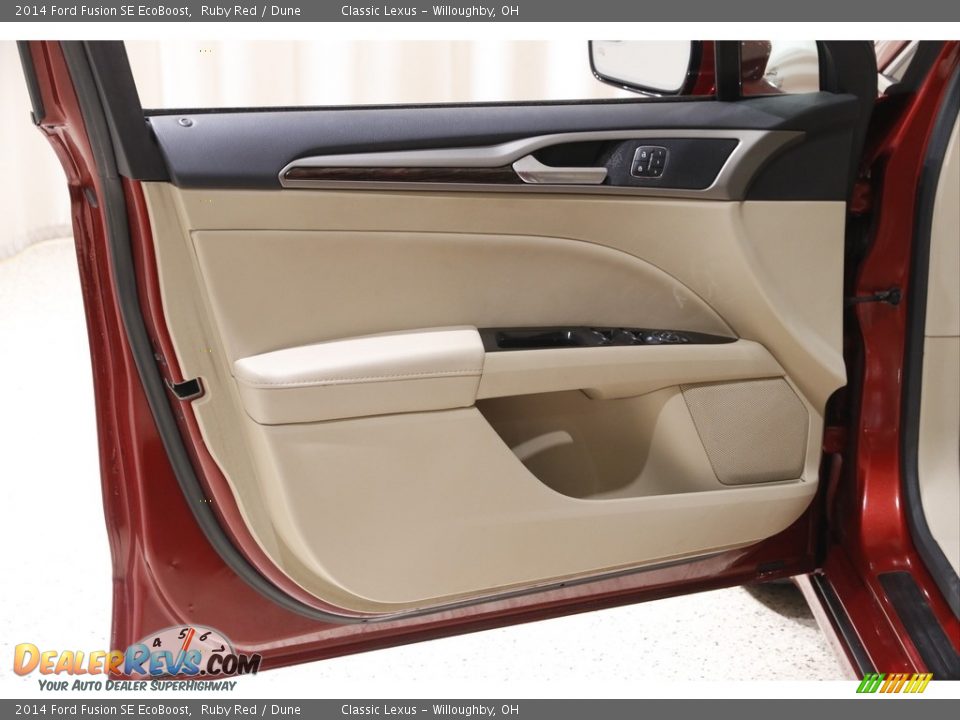2014 Ford Fusion SE EcoBoost Ruby Red / Dune Photo #4