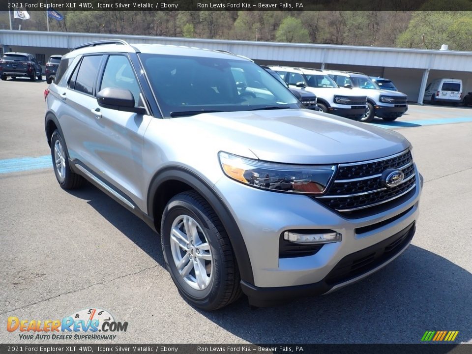 2021 Ford Explorer XLT 4WD Iconic Silver Metallic / Ebony Photo #3
