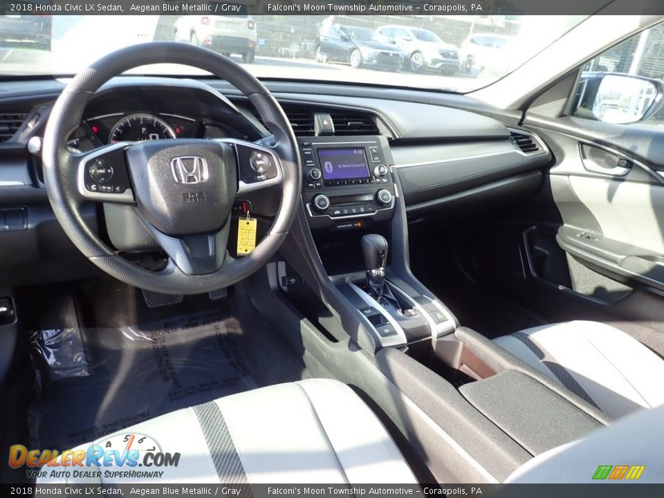 2018 Honda Civic LX Sedan Aegean Blue Metallic / Gray Photo #16