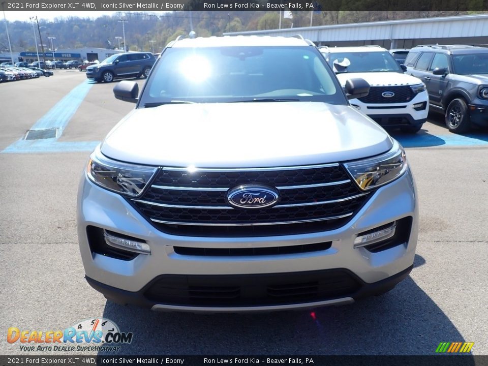2021 Ford Explorer XLT 4WD Iconic Silver Metallic / Ebony Photo #4