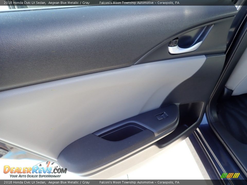 2018 Honda Civic LX Sedan Aegean Blue Metallic / Gray Photo #17