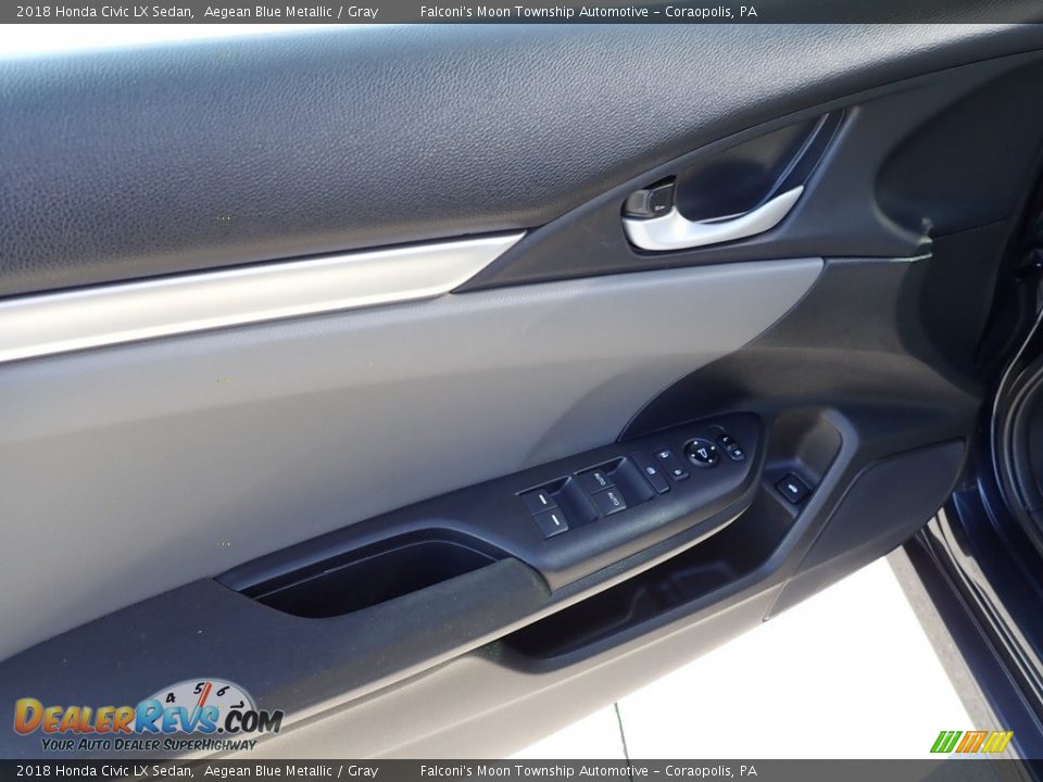 2018 Honda Civic LX Sedan Aegean Blue Metallic / Gray Photo #18