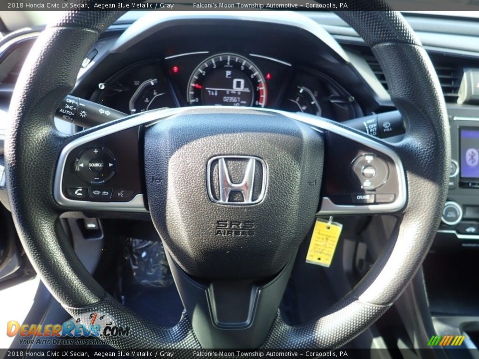 2018 Honda Civic LX Sedan Aegean Blue Metallic / Gray Photo #21