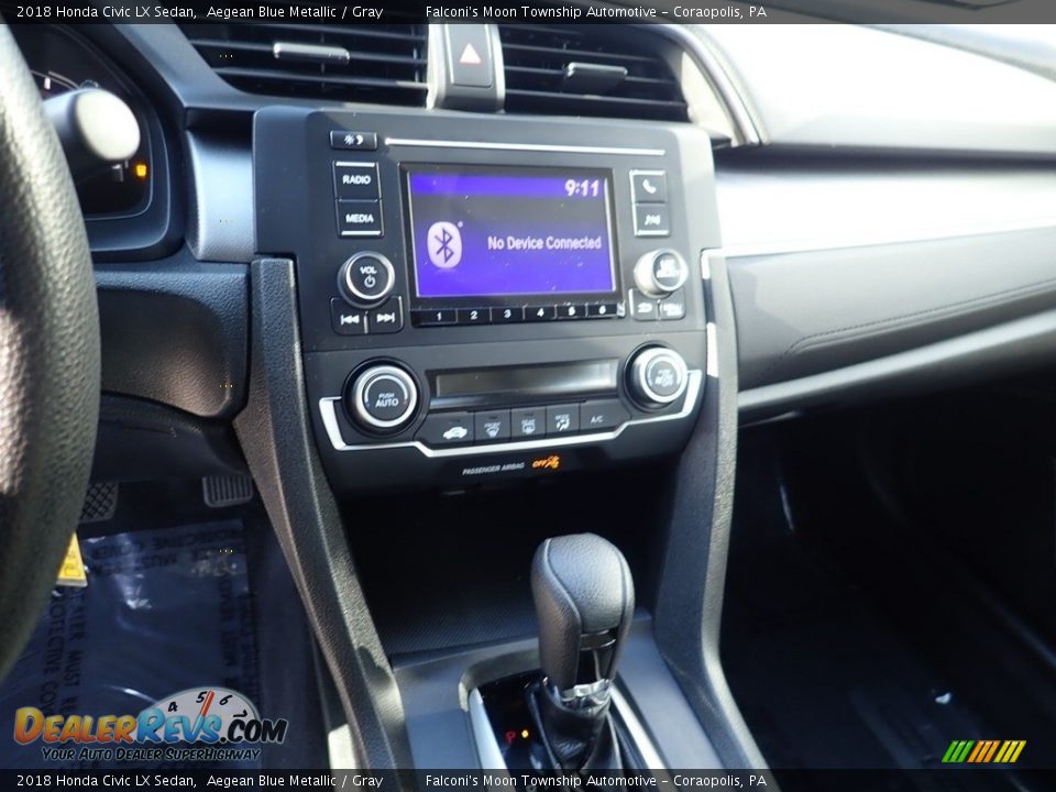 2018 Honda Civic LX Sedan Aegean Blue Metallic / Gray Photo #22