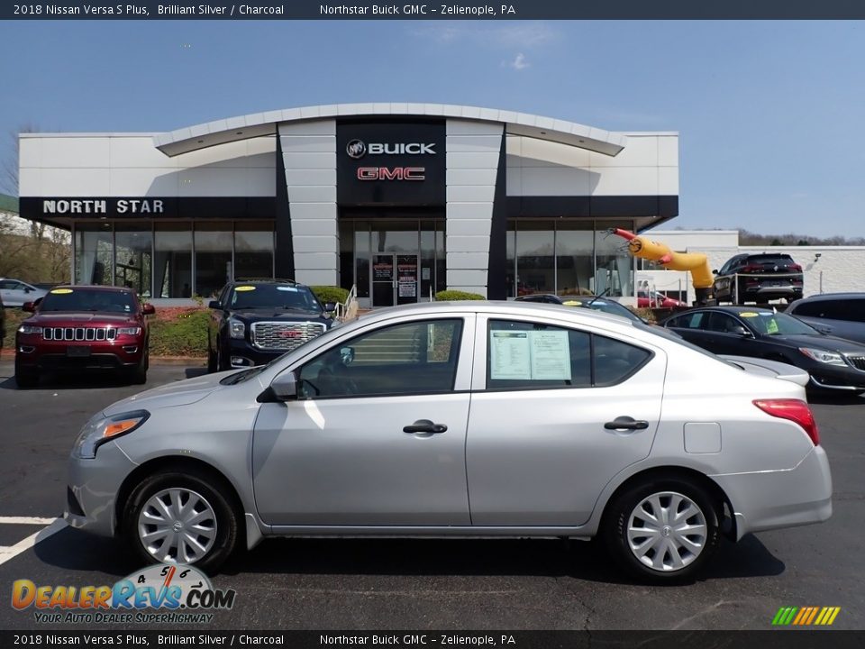 2018 Nissan Versa S Plus Brilliant Silver / Charcoal Photo #1