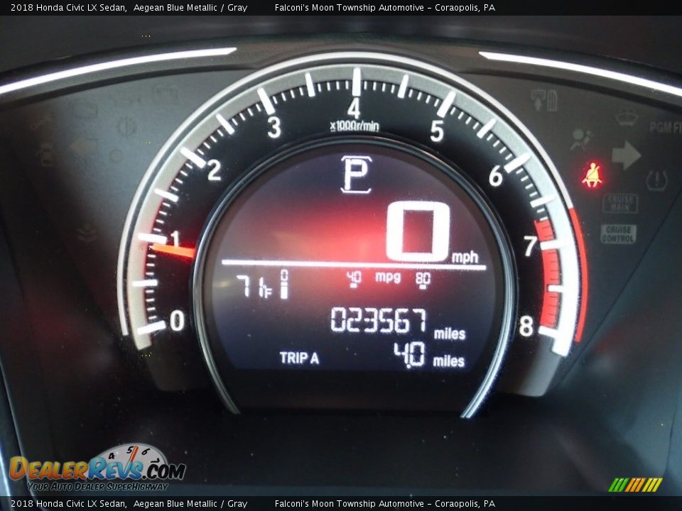 2018 Honda Civic LX Sedan Aegean Blue Metallic / Gray Photo #24