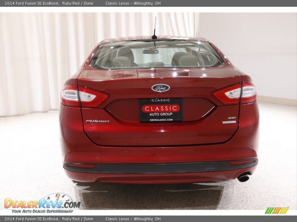2014 Ford Fusion SE EcoBoost Ruby Red / Dune Photo #17