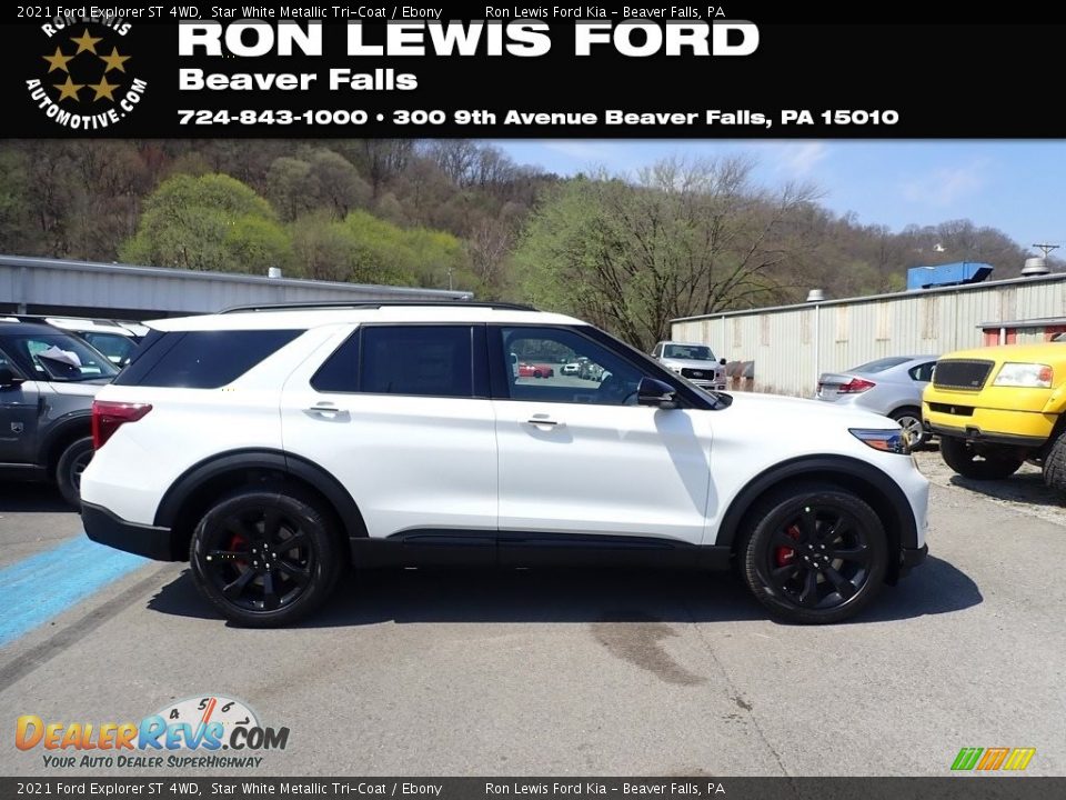 2021 Ford Explorer ST 4WD Star White Metallic Tri-Coat / Ebony Photo #1