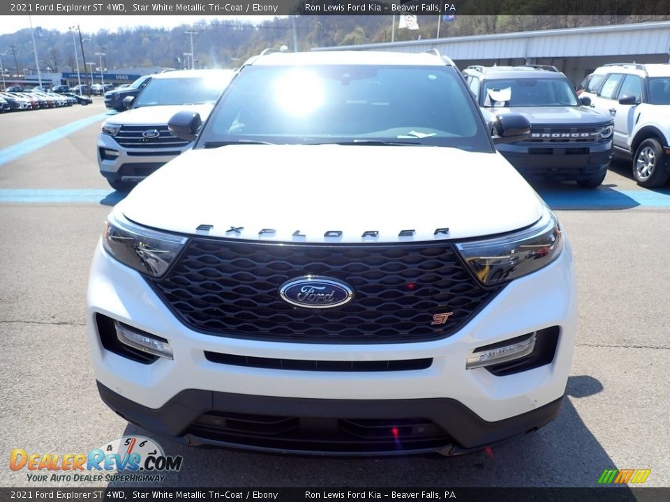 2021 Ford Explorer ST 4WD Star White Metallic Tri-Coat / Ebony Photo #4