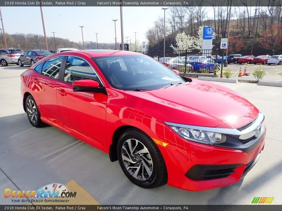 2018 Honda Civic EX Sedan Rallye Red / Gray Photo #7