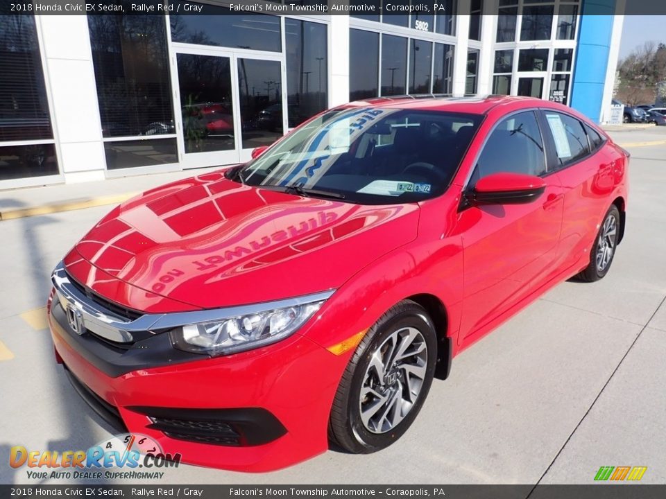 2018 Honda Civic EX Sedan Rallye Red / Gray Photo #9