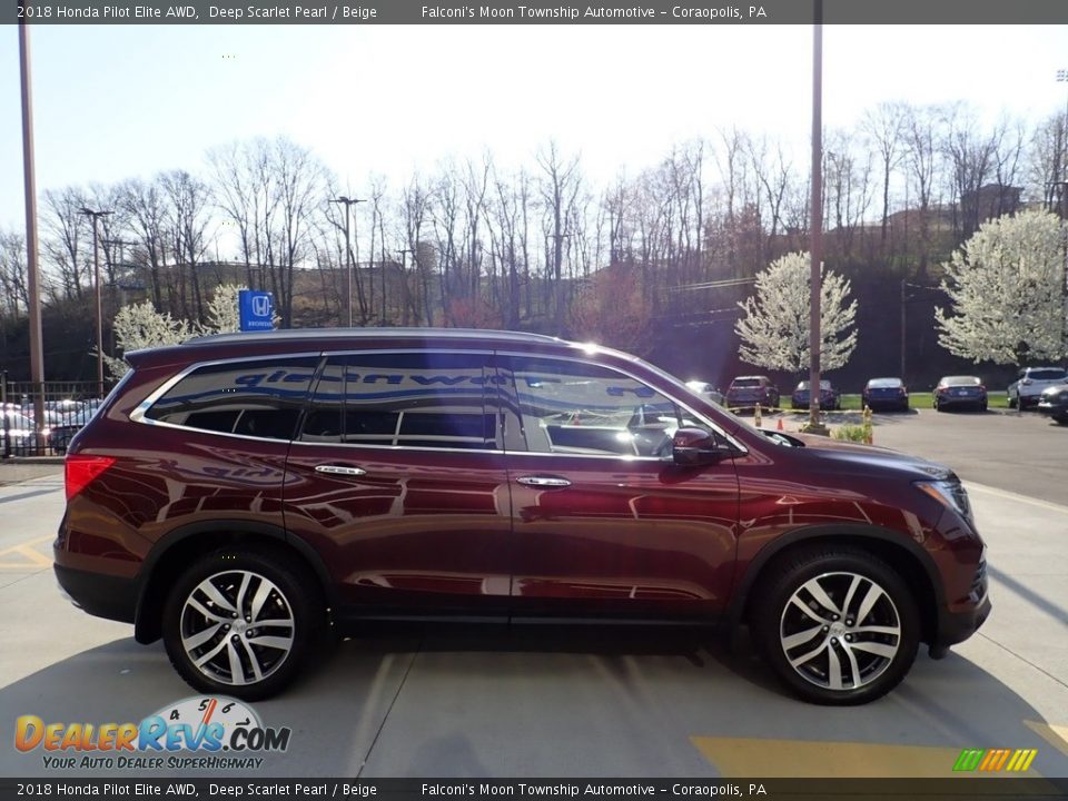 2018 Honda Pilot Elite AWD Deep Scarlet Pearl / Beige Photo #6