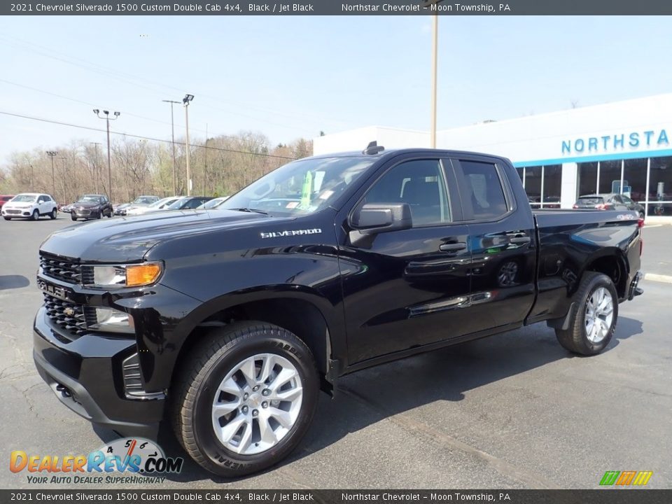 2021 Chevrolet Silverado 1500 Custom Double Cab 4x4 Black / Jet Black Photo #1