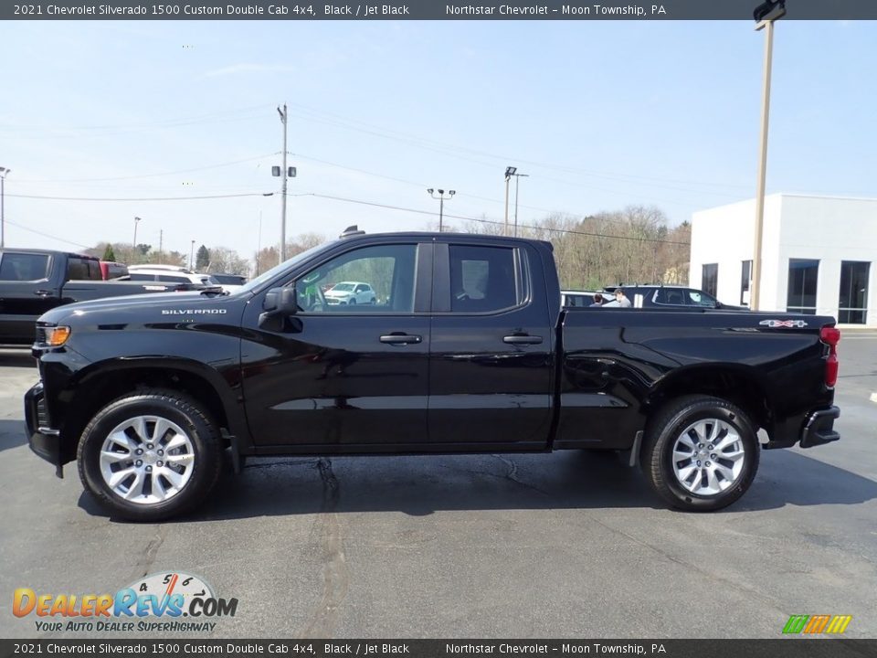 2021 Chevrolet Silverado 1500 Custom Double Cab 4x4 Black / Jet Black Photo #2