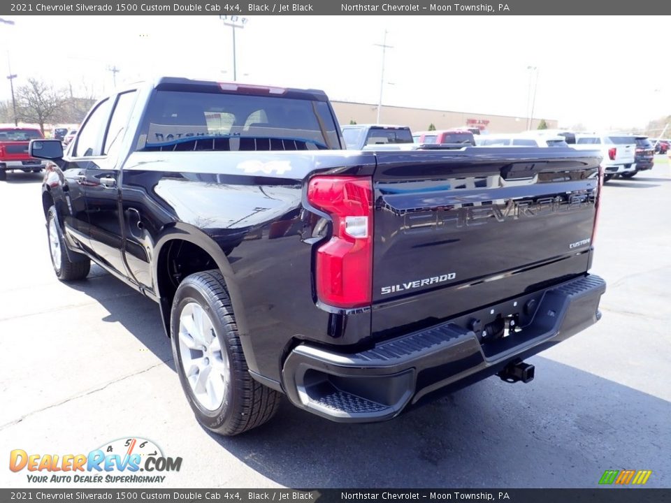 2021 Chevrolet Silverado 1500 Custom Double Cab 4x4 Black / Jet Black Photo #3