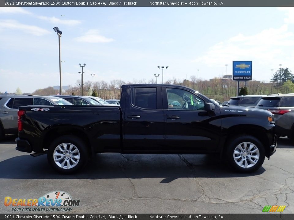 2021 Chevrolet Silverado 1500 Custom Double Cab 4x4 Black / Jet Black Photo #6