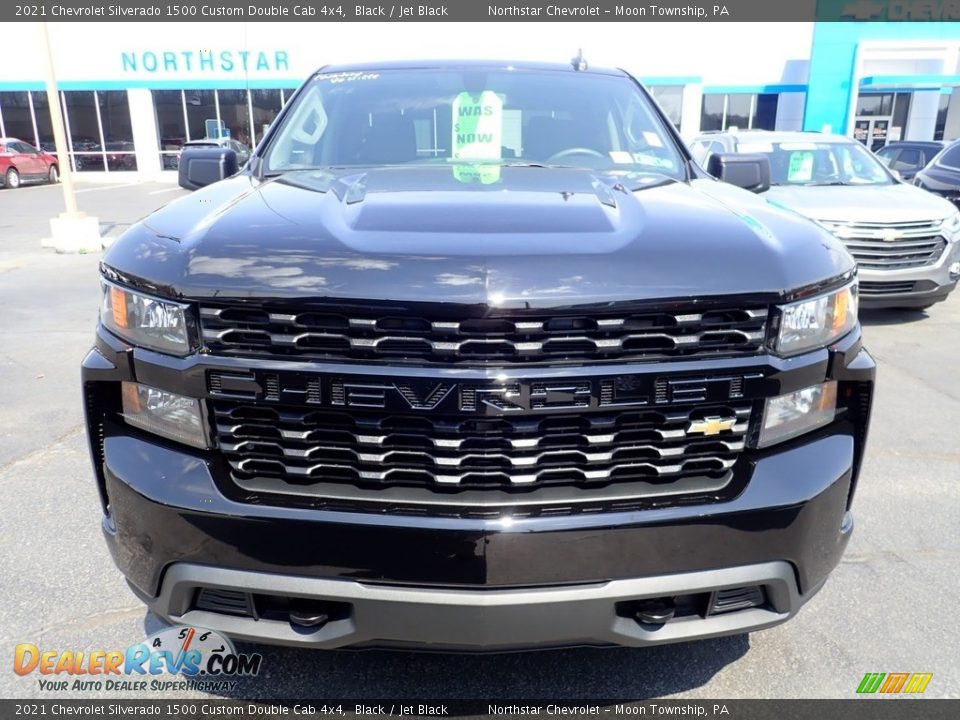 2021 Chevrolet Silverado 1500 Custom Double Cab 4x4 Black / Jet Black Photo #8