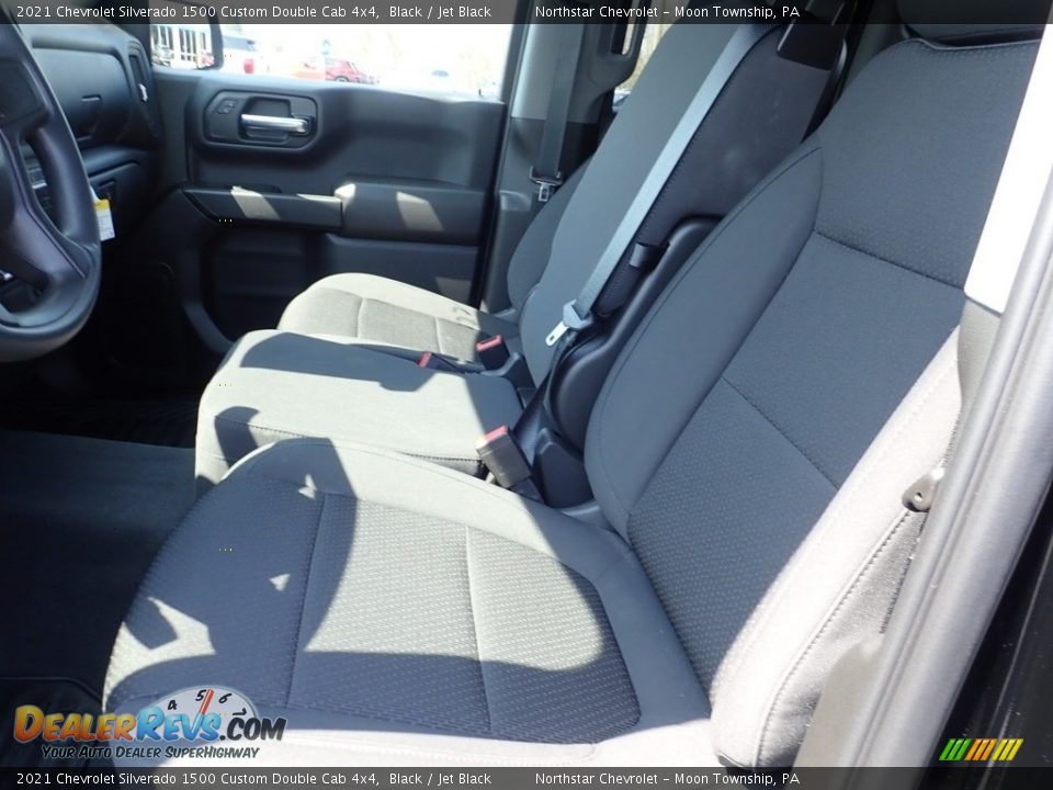2021 Chevrolet Silverado 1500 Custom Double Cab 4x4 Black / Jet Black Photo #13