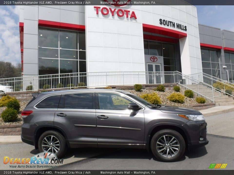 2018 Toyota Highlander XLE AWD Predawn Gray Mica / Ash Photo #2