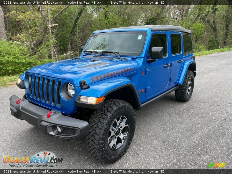 2021 Jeep Wrangler Unlimited Rubicon 4x4 Hydro Blue Pearl / Black Photo #2