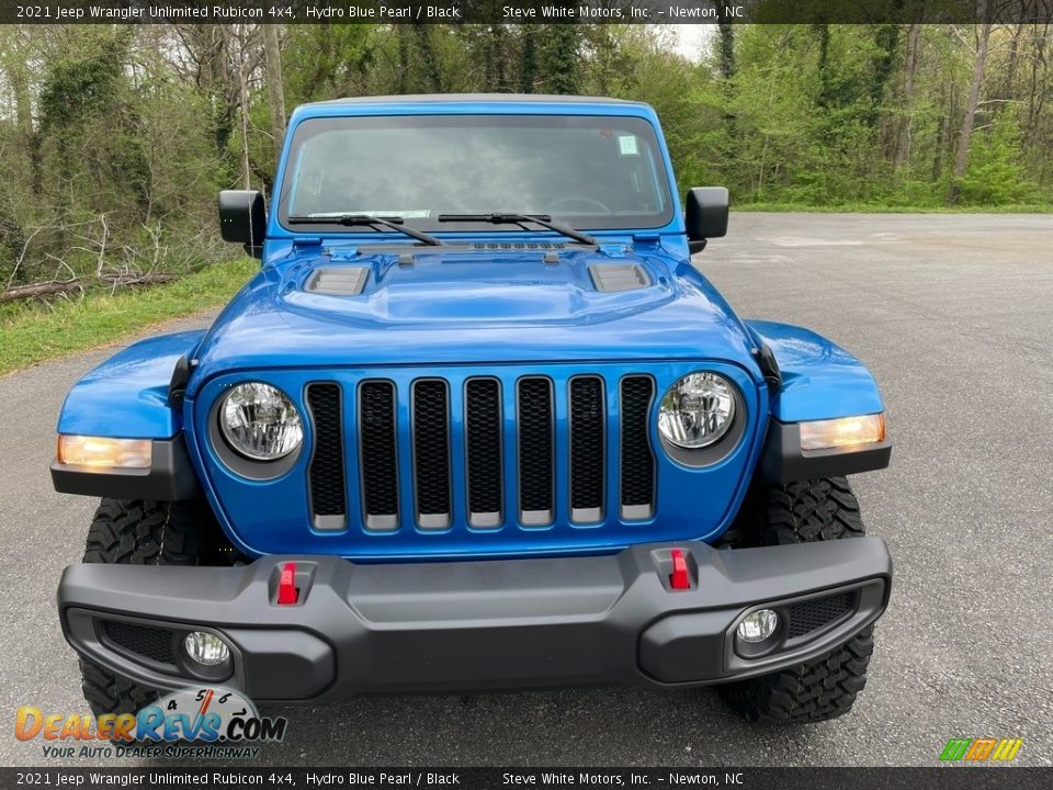 2021 Jeep Wrangler Unlimited Rubicon 4x4 Hydro Blue Pearl / Black Photo #3