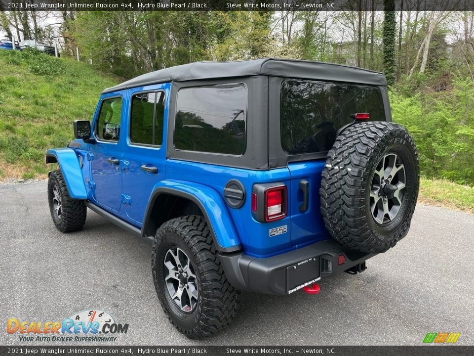 2021 Jeep Wrangler Unlimited Rubicon 4x4 Hydro Blue Pearl / Black Photo #8