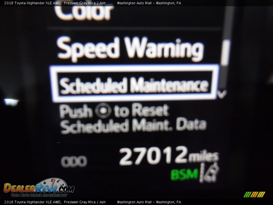2018 Toyota Highlander XLE AWD Predawn Gray Mica / Ash Photo #35