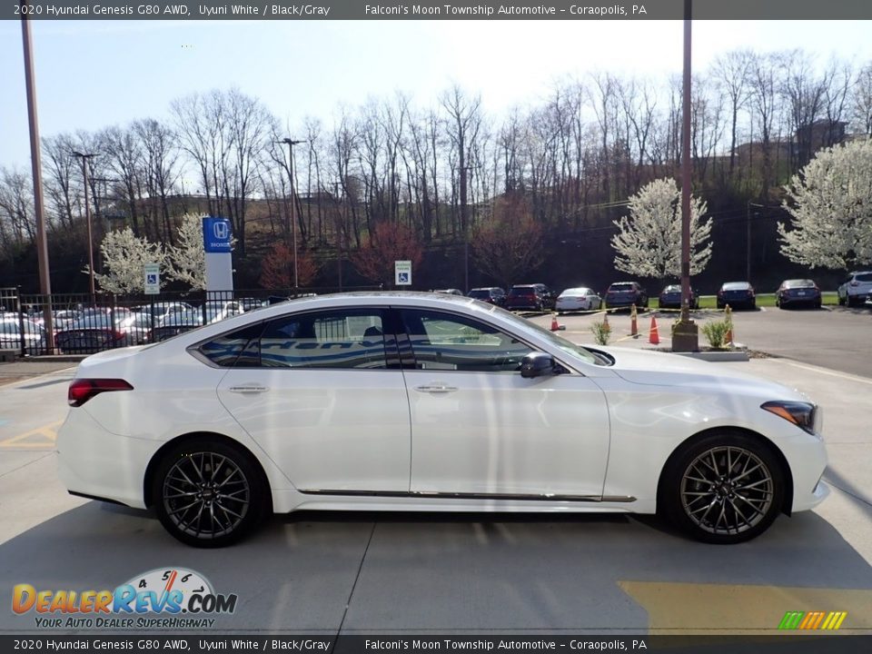 2020 Hyundai Genesis G80 AWD Uyuni White / Black/Gray Photo #6